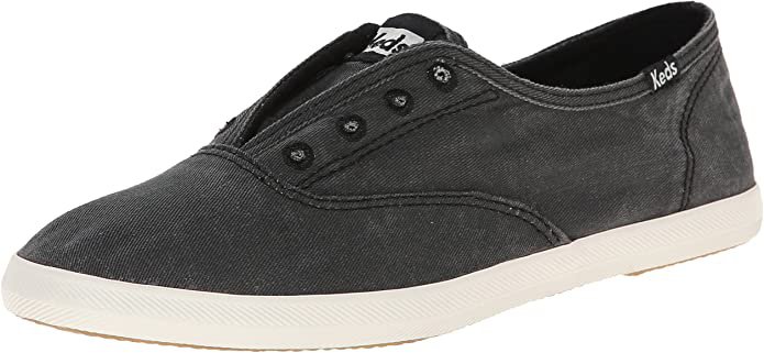 Keds Women's Chillax Washed Laceless Slip-On Sneaker, Charcoal