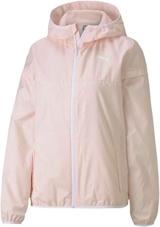 PUMA Womens Essentials Aop Windbreaker Coats Jackets Outerwear Full Zip Pockets - Pink - Size S at Amazon Women’s Clothing store