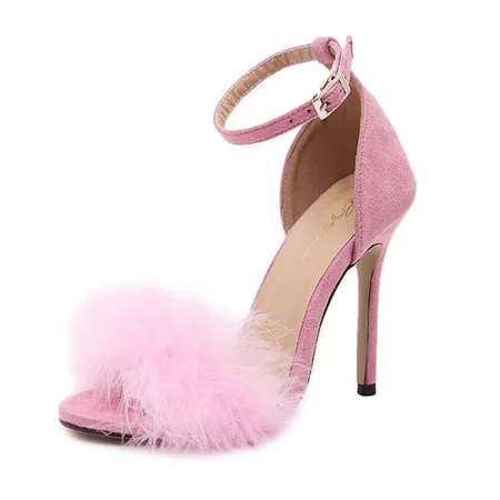 pink heels with fur - Google Search