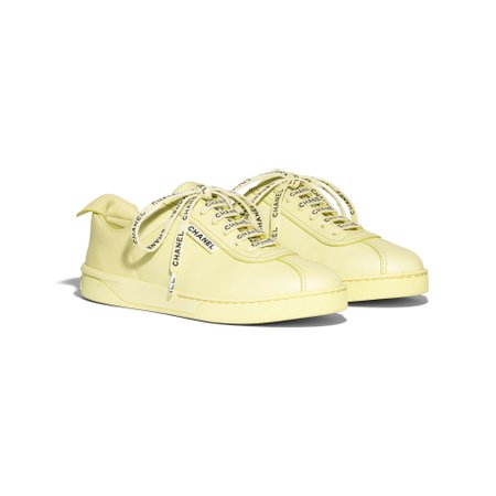 Calfskin Yellow Sneakers | CHANEL