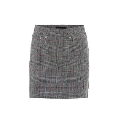 Helmut Lang Prince Of Wales Checked Wool Skirt