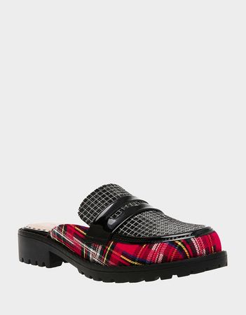 Betsey Johnson RONIN Red Plaid Loafers