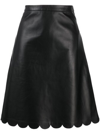 Red Valentino scalloped edge leather skirt $1,110 - Buy Online - Mobile Friendly, Fast Delivery, Price