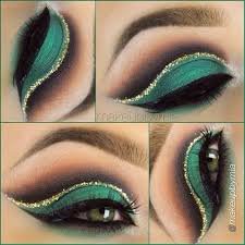 green and gold eye makeup - Google Search