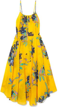 Floral-print Cotton And Silk-blend Gauze Maxi Dress - Marigold