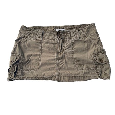 abercrombie & fitch cargo low rise mini skirt low... - Depop