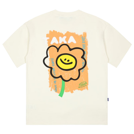 TAKA Original create the fun Lil Daisy t-shirt | cream white | 100% cotton gender free sizes | vaporwave atheistic streetwear |