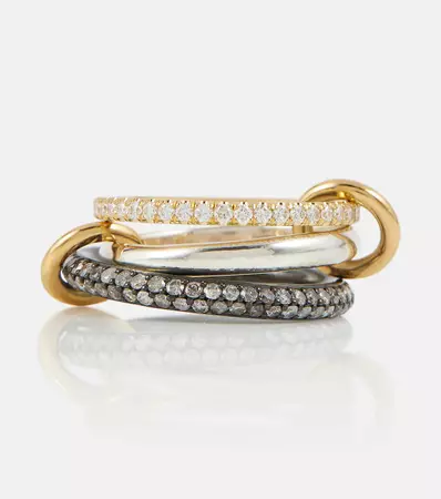 Spinelli Kilcollin - Scorpio 18kt gold linked rings with diamonds | Mytheresa