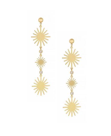 ETTIKA 18K Gold Plated Triple Sunburst Earrings - Macy's