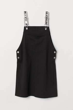 Bib Overall Dress - Black
