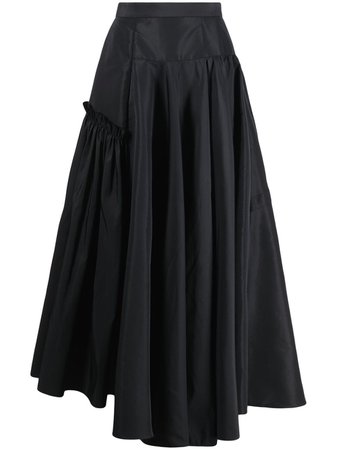 Alexander McQueen asymmetric pleated midi skirt black 659210QEACM - Farfetch
