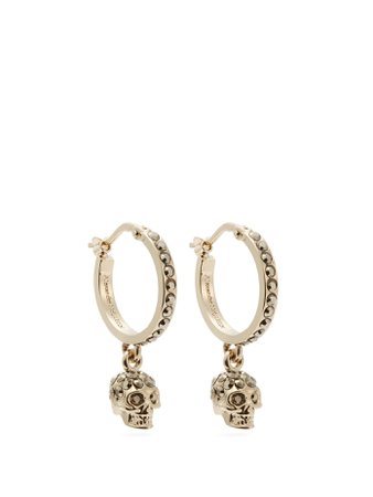 ALEXANDER MCQUEEN  Skull crystal-embellished hoop earrings