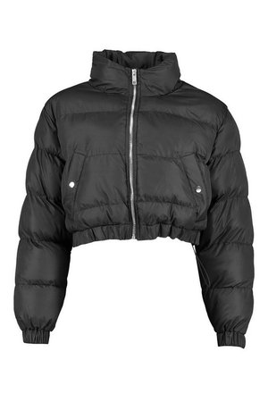 Cropped Puffer Jacket | Boohoo black