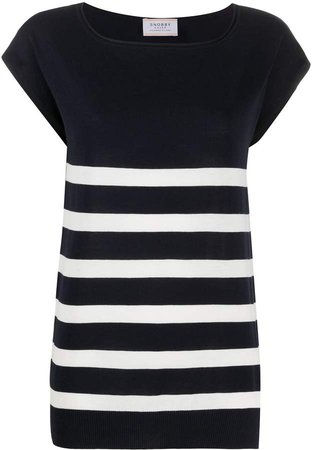 Striped Short-Sleeve Knit Top