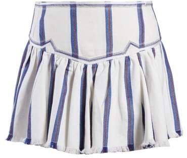 Delia Gathered Striped Skirt - Womens - Blue Stripe