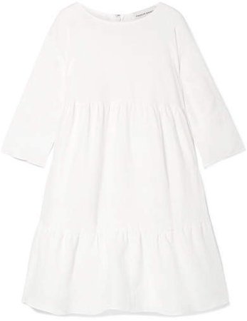Oversized Tiered Linen Dress - Ivory