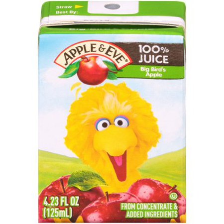 Apple & Eve Sesame Street 100% Juice, Big Bird's Apple, 4.23 Fl. Oz, 8 Count, 5 Pack - Walmart.com - Walmart.com