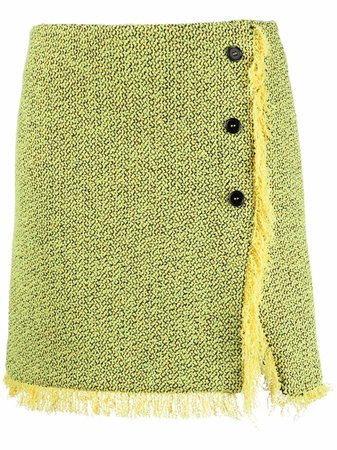 MSGM frayed-edge Mini Skirt - Farfetch