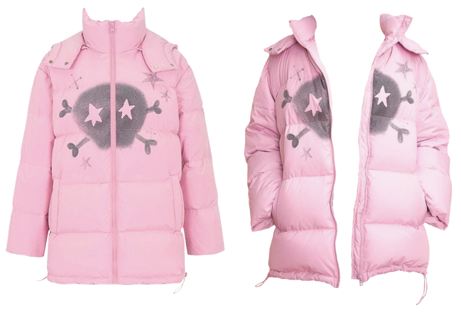 pink puffer jacket coat png