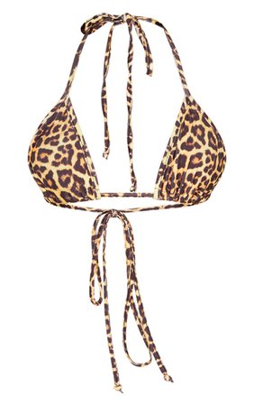 Leopard Mix & Match Triangle Bikini Top | PrettyLittleThing