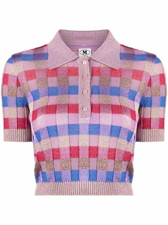 M Missoni cropped check-knit polo shirt - FARFETCH