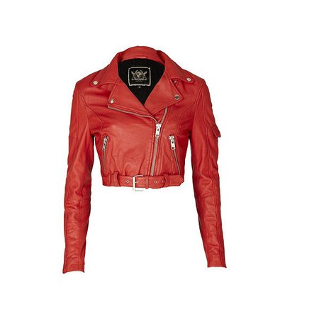 Cropped Red Leather