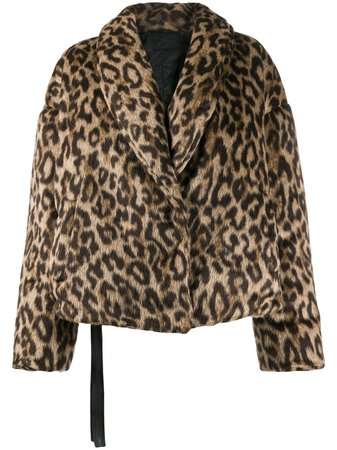 Neutral Unravel Project Leopard-print Down Jacket | Farfetch.com