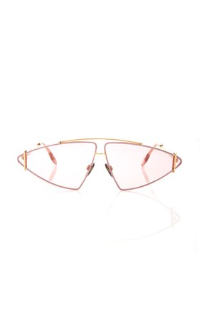 D-Frame Gold-Plated Metal And Acetate Sunglasses by Burberry | Moda Operandi