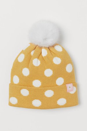 Spotted hat - Yellow/White spotted - Kids | H&M GB