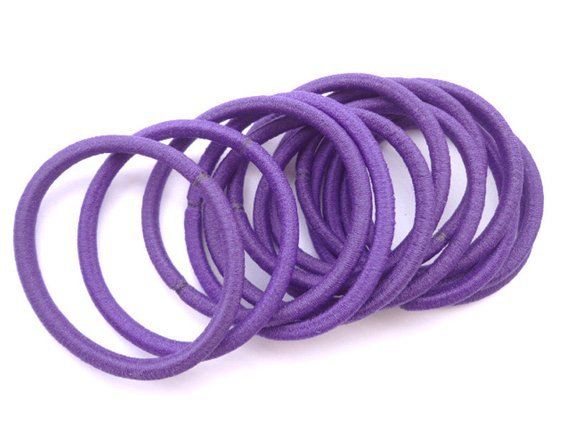 Good quality-- 50 pcs purple hair elastics, ponytail elastics,ponytail holders,pigtail holders