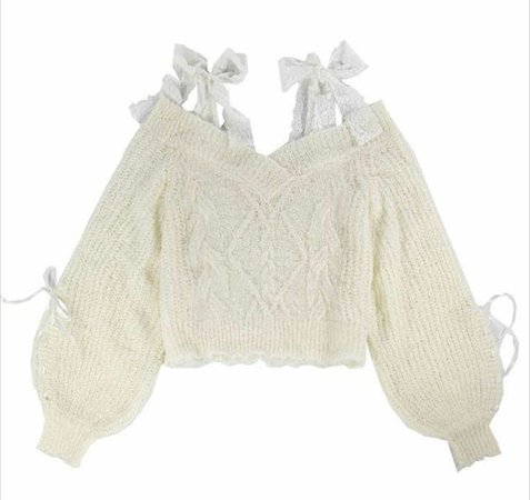 @lollialand - cream sweater with ribbons