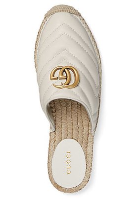 GUCCI Leather Espadrille Slippers