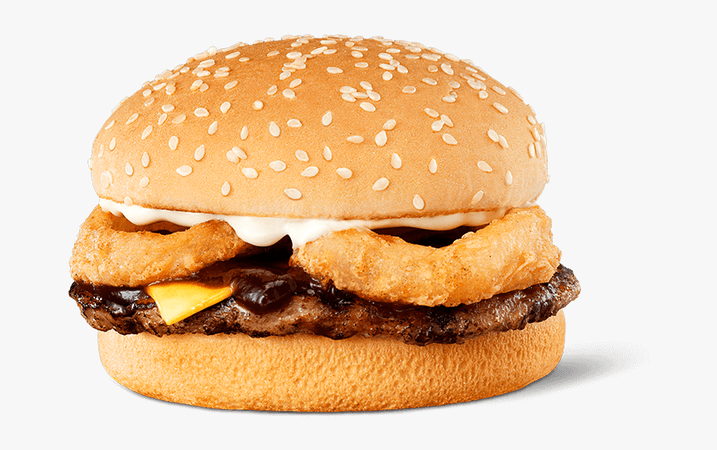 Rodeo Cheeseburger - Hungry Jacks Onion Rings, HD Png Download , Transparent Png Image - PNGitem