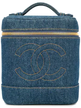 Chanel Vintage denim CC vanity bag