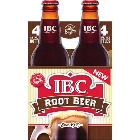 IBC Root Beer Made with Sugar Soda, 12 Fl Oz Glass Bottles, 4 Count - Walmart.com - Walmart.com