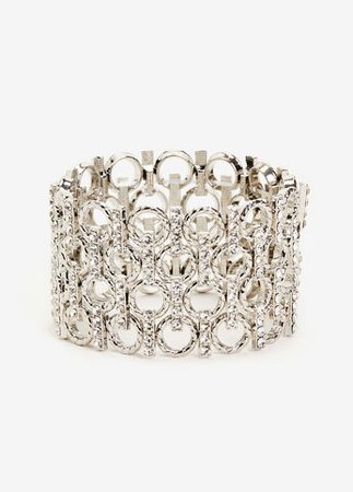 Statement Jewelry Chic Silver Pave Diamond Stretch CZ Bracelets