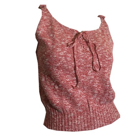 Red and White Heathered Knit Cotton Sweater Tank Top circa 1970s – Dorothea's Closet Vintage