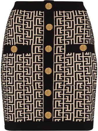 Shop Balmain mini fitted button decorated skirt with Express Delivery - FARFETCH