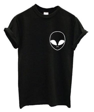 Alien Pocket Cotton T Shirt Black/White