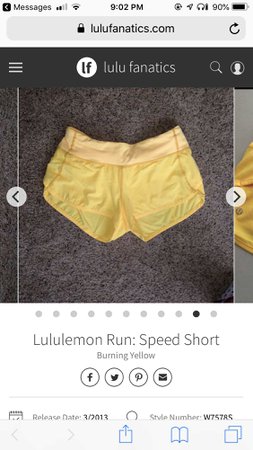 lululemon yellow short