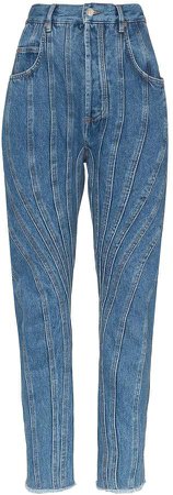 seam-detail jeans