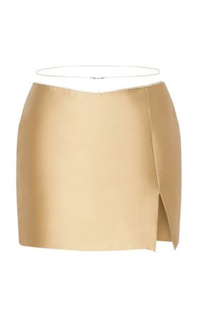 Gold Crystal Straps Mini Skirt By Kalmanovich | Moda Operandi