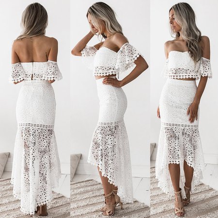 Two piece white dress