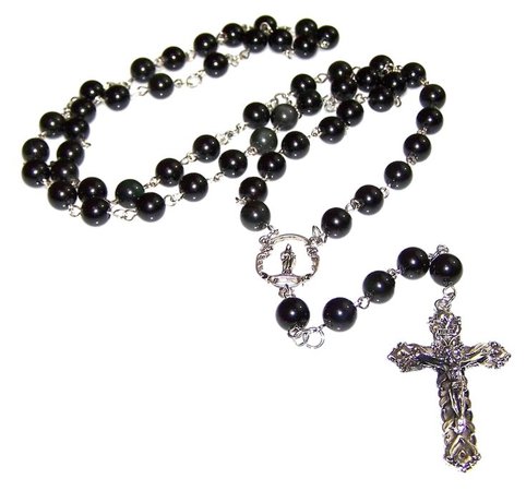 Rosary Necklace black