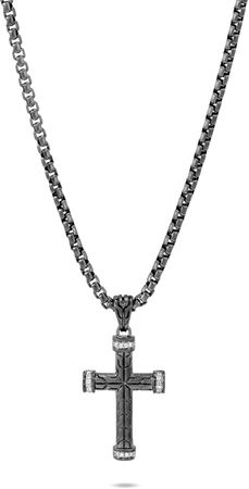 Classic Chain Cross Diamond Pendant Necklace