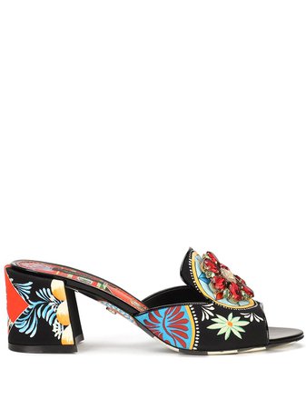 Dolce & Gabbana Embellished Floral Sandals - Farfetch