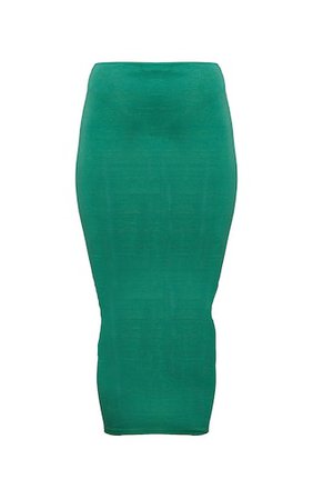 Bright Green Cotton Midaxi Skirt | PrettyLittleThing USA