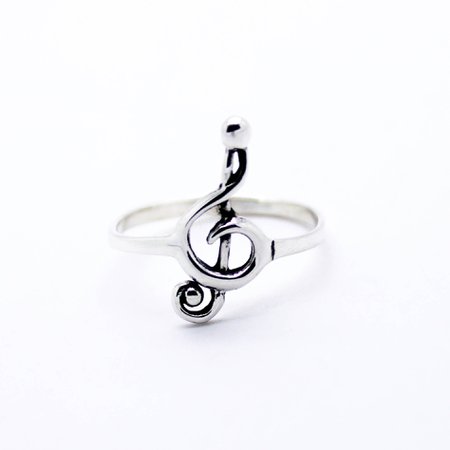 Clef note sterling silver ring - Imsmistyle
