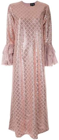 Dima Ayad sequin embroidered flared dress