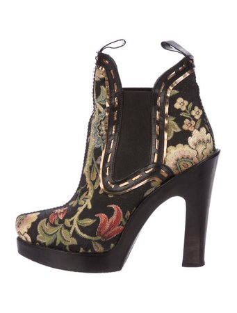 Rag & Bone Embroidered Floral Ankle Boots - Shoes - WRAGB143528 | The RealReal
